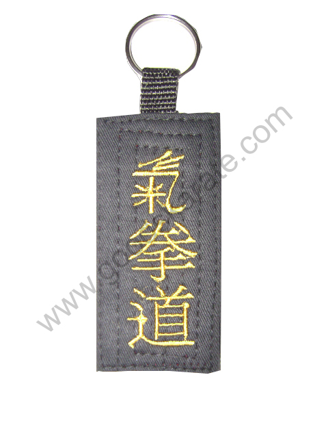 BLACK KEYRINGS WITH CUSTOM EMBROIDERY