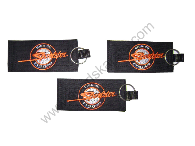 BLACK KEYRINGS WITH CUSTOM EMBROIDERY